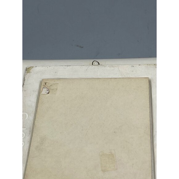 vintage ceramic framed La Mode illustree print shabby chic white gold mated READ - Picture 10 of 11